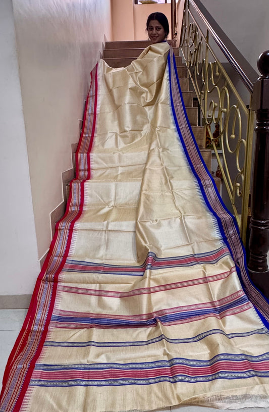 karvati kinar tusar silk saree