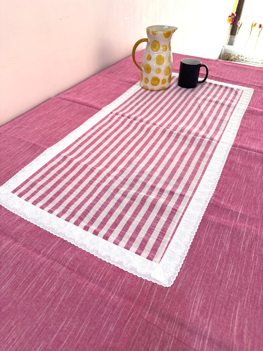 ROSE PINK COTTON TABLE COVER