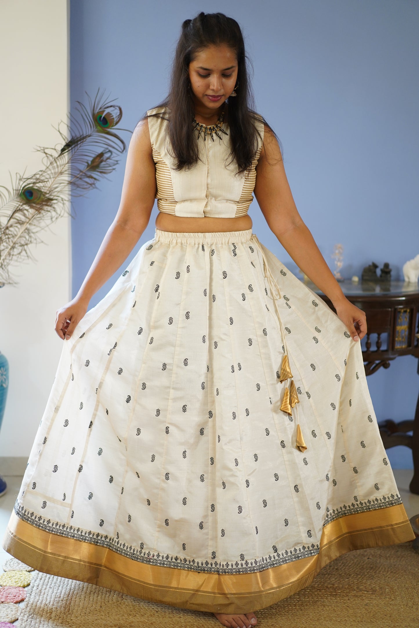 SHWETA : PURE SILK SKIRT