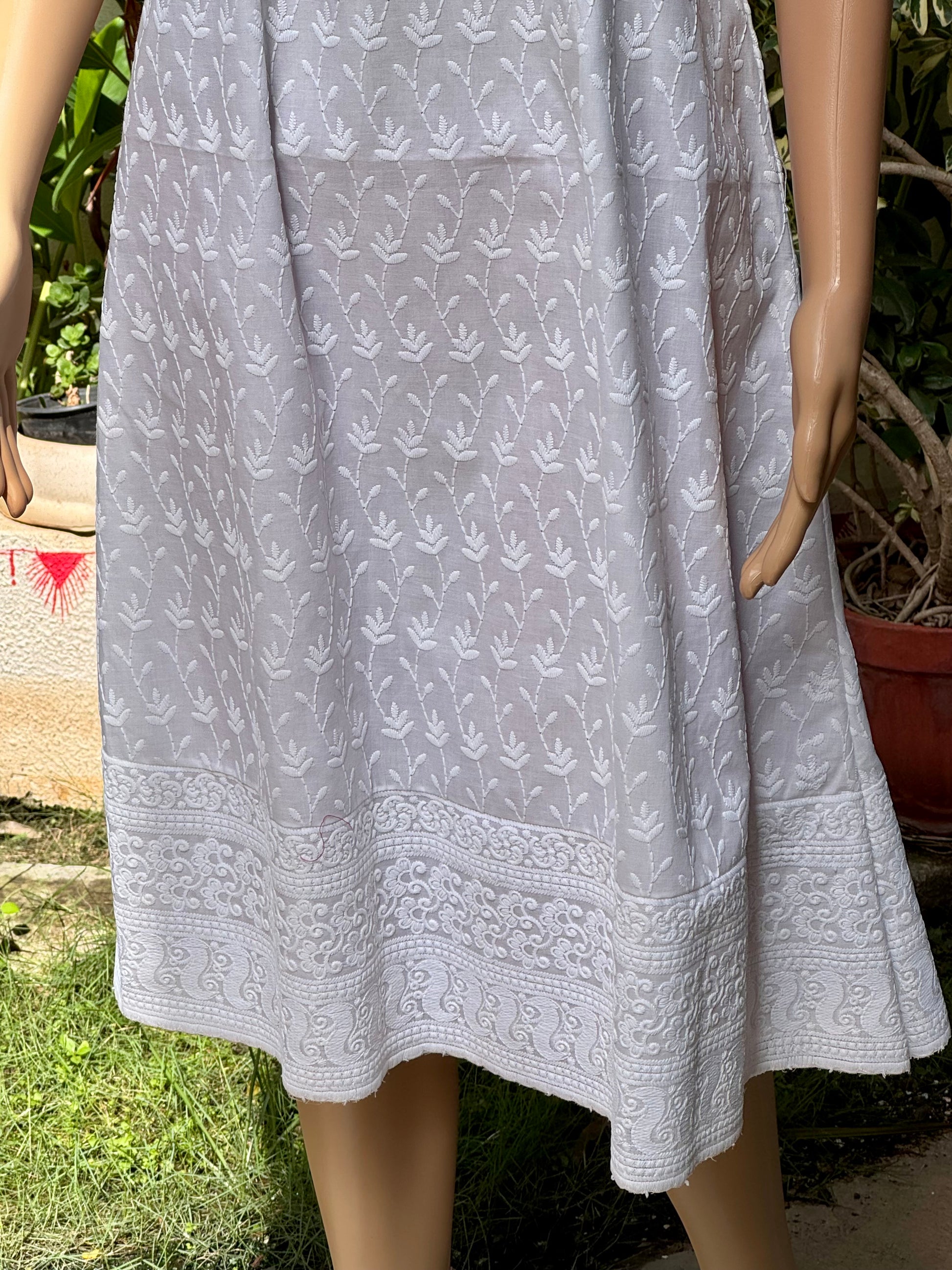 Schiffli white dress