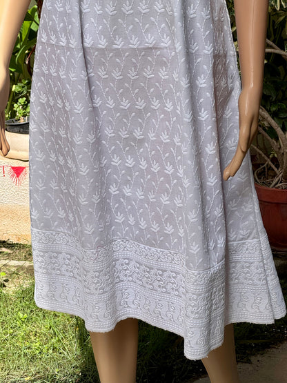 Schiffli white dress