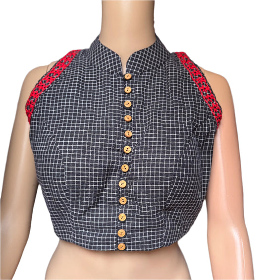 black halter neck blouse