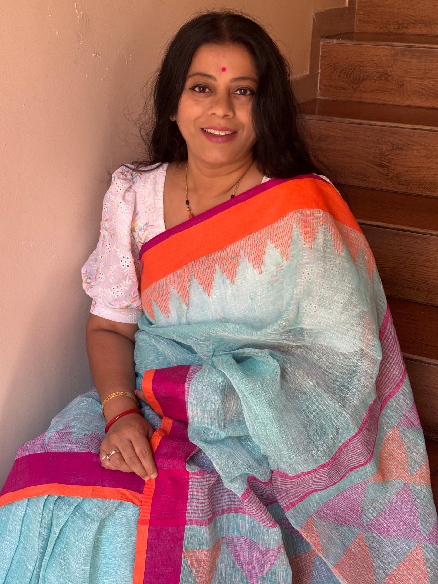 SPRUHA : PURE LINEN JAMDANI SAREE