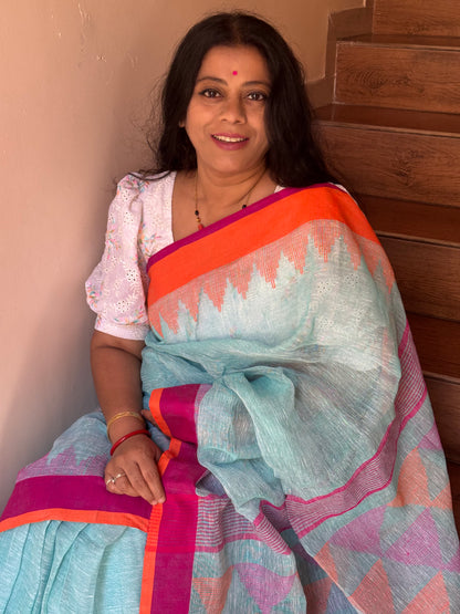 SPRUHA : PURE LINEN JAMDANI SAREE