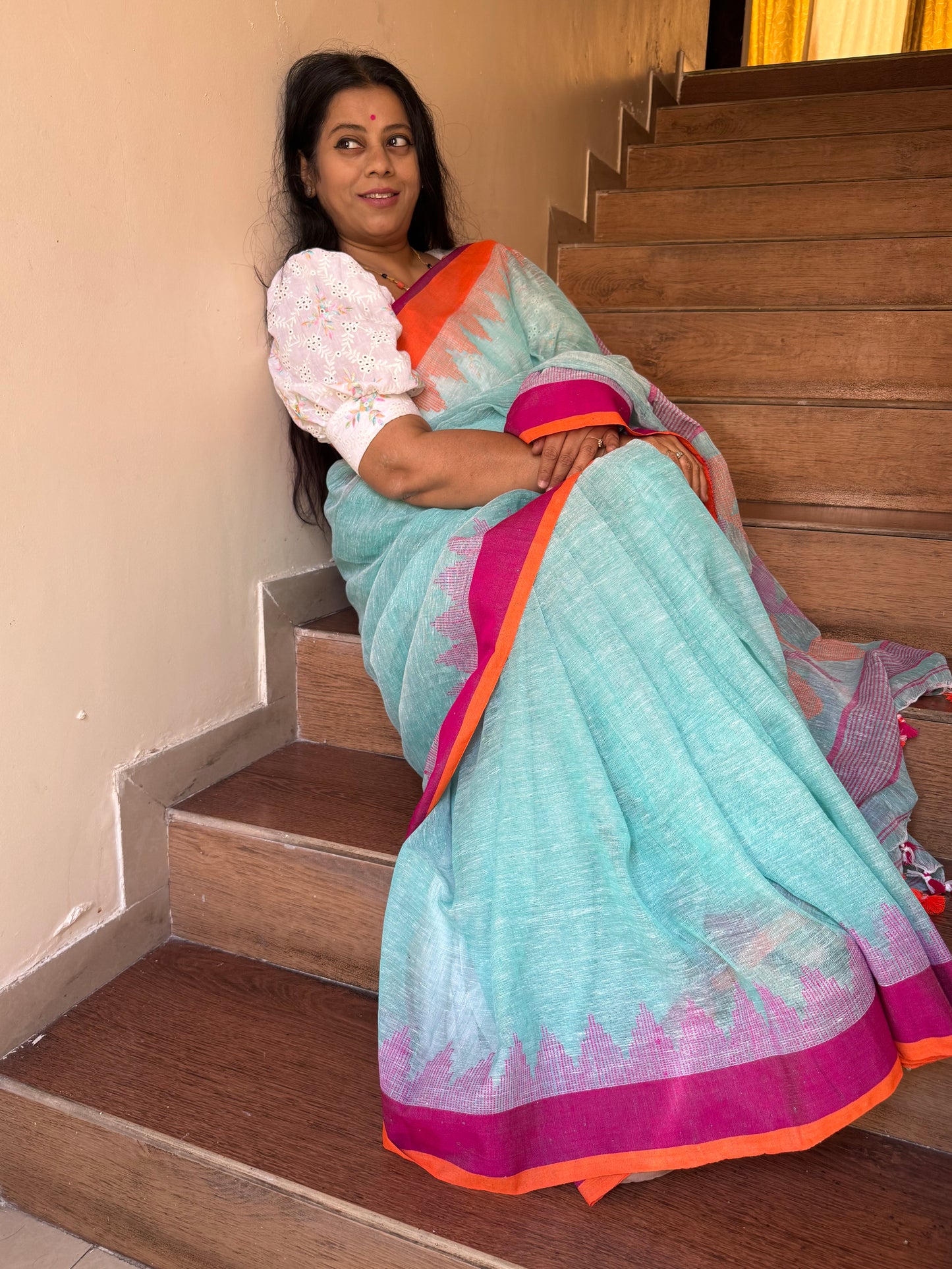 SPRUHA : PURE LINEN JAMDANI SAREE