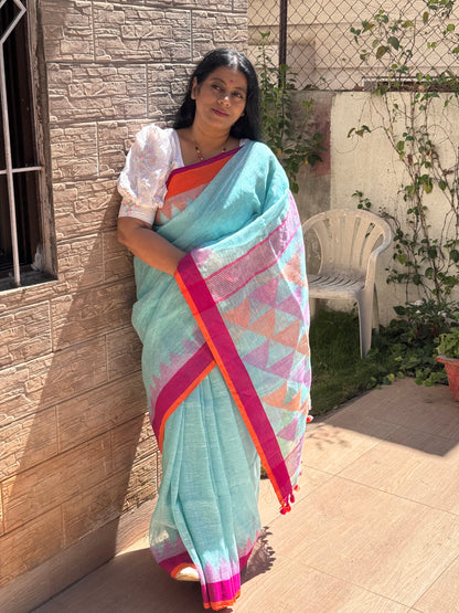 SPRUHA : PURE LINEN JAMDANI SAREE