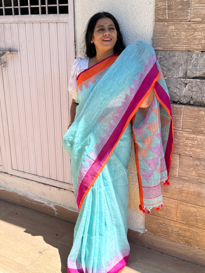 SPRUHA : PURE LINEN JAMDANI SAREE