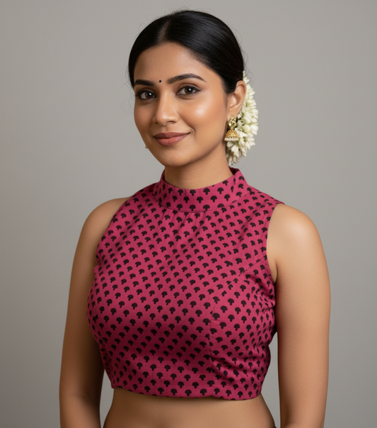 silk haler neck blouse