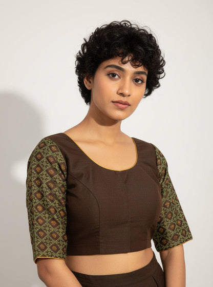 PRITHVEE : KASUTI EMBROIDERED SILK BLOUSE