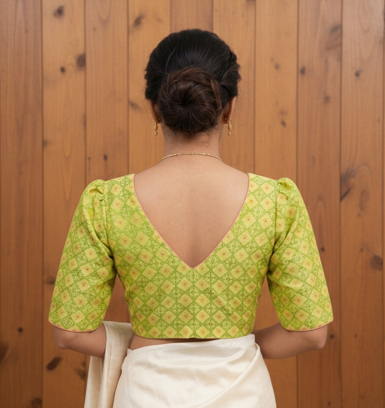 kasuti green blouse
