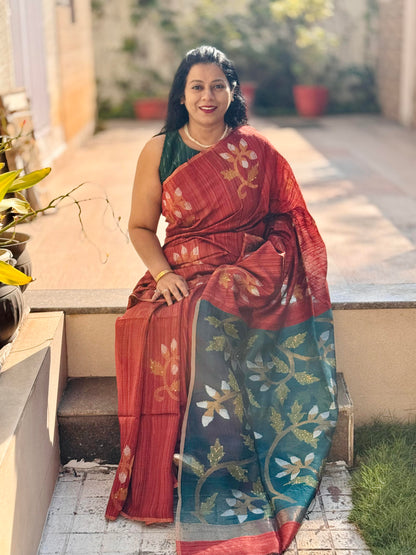 SHYLA : MATKA RESHAM MUSLIN SILK SAREE