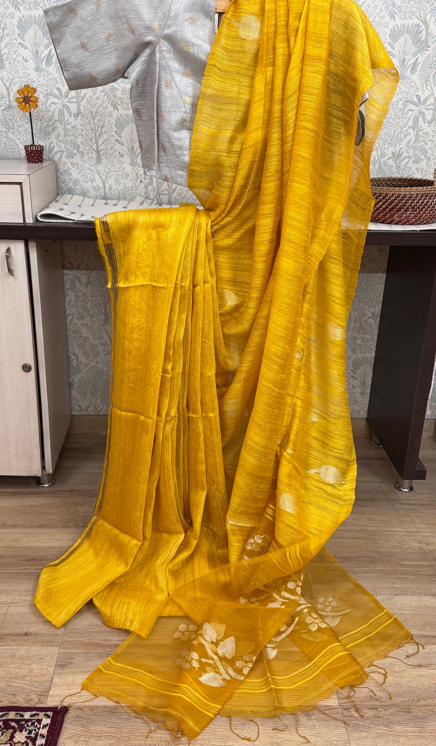 CHAMPA : MATKA RESHAM MUSLIN SILK SAREE