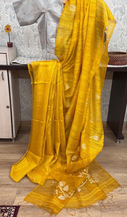 CHAMPA : MATKA RESHAM MUSLIN SILK SAREE