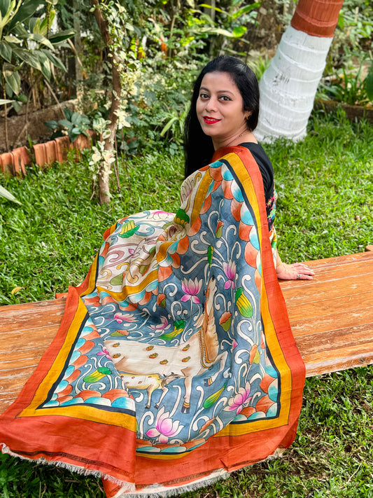 SURABHI : HAND-PAINTED SILK SAREE