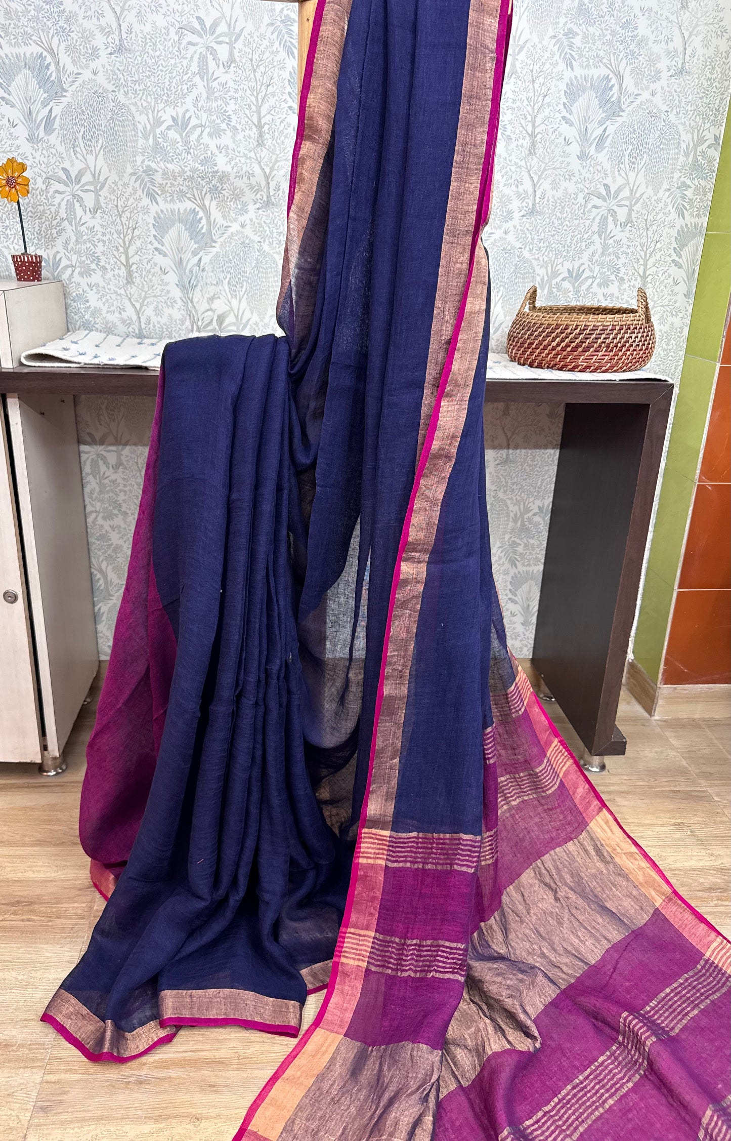 KAMAKSHI : PURE LINEN SAREE