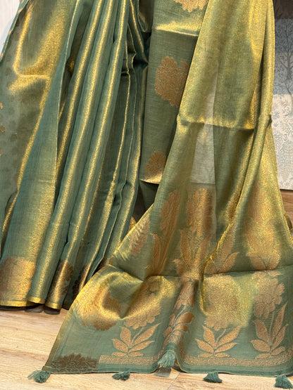 DURVA : SILK-TISSUE MAHESHWARI SAREE