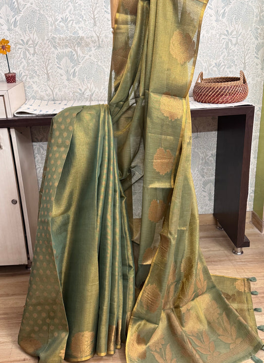 DURVA : SILK-TISSUE MAHESHWARI SAREE