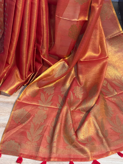 JAYANTI : SILK-TISSUE MAHESHWARI SAREE
