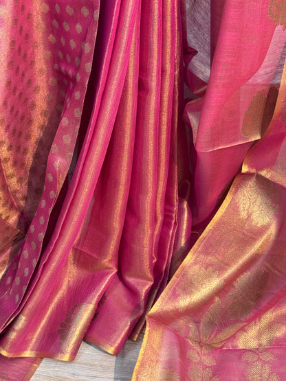 DEVESHI : SILK-TISSUE MAHESHWARI SAREE