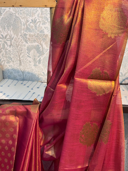 DEVESHI : SILK-TISSUE MAHESHWARI SAREE